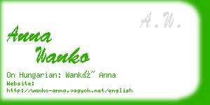 anna wanko business card